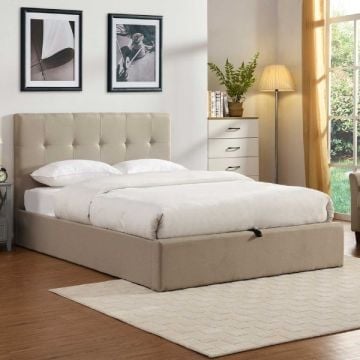 Tweepersoonsbed Corbi met opbergruimte 160x200 - zand
