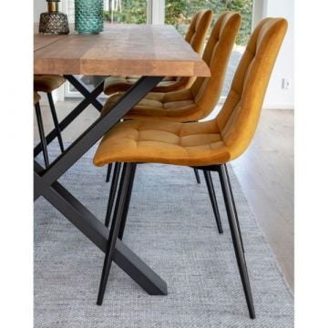 Eetkamerstoel Middlefart | 55 x 44 x 86 cm | Mosterdgeel