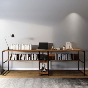 Bureautafel Woody Fashion | 240 x 60 x 74 cm | Walnootdesign