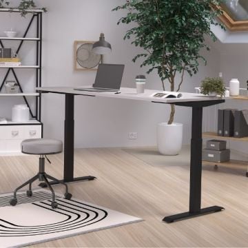 Bureautafel Hermoso | 180 x 80 x 120 cm | Grijs-zwartdesign