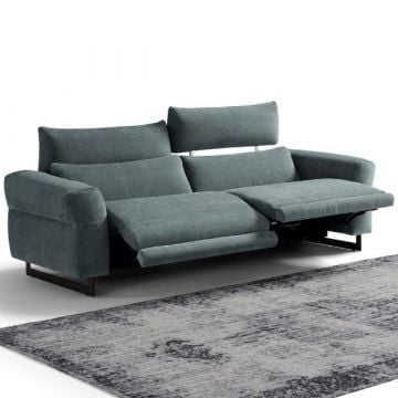 Driezitzetel Fortuna | 101 x 277 x 90 cm | Elektrisch verstelbaar | Blauw