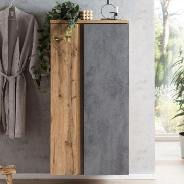 Middelgrote opbergkast Varese | 65 x 35 x 130 cm | Betonkleurig design