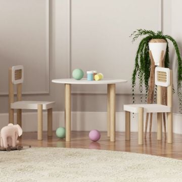 Kinderstoelen en -tafel Ochna | 60 x 46,5 x 34 cm | Wit