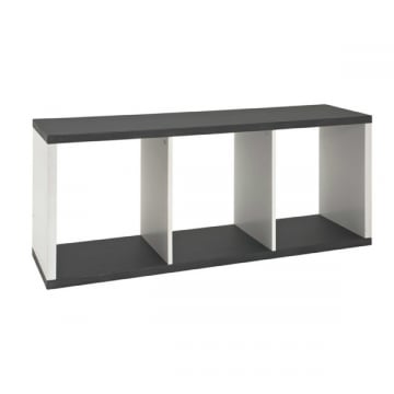 Wandrek Stefan 117cm, 3 vakken - wit/antraciet