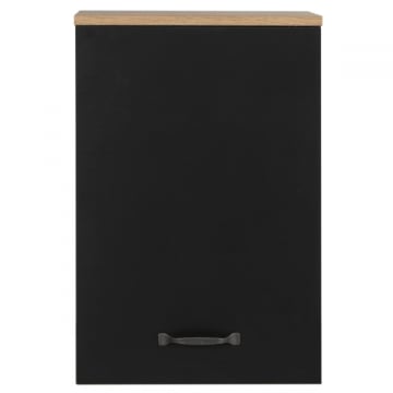 Bovenkast Manno 40cm met 1 deur - zwart/eik