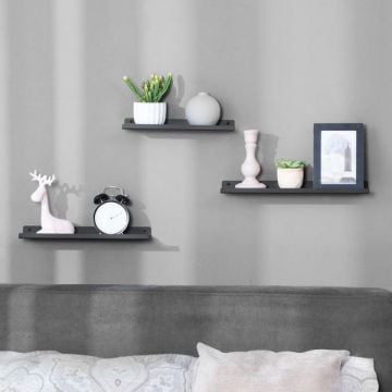 Wandplankset Quaison | Kleine, middelgrote en grote plank | Zwart