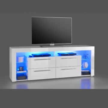 Tv-meubel Gazza 179cm met 4 lades - wit 
