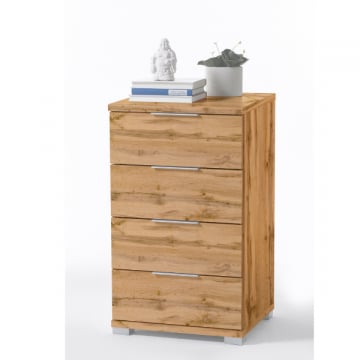 Nachtkastje Nacho 46cm met 4 lades - wilde eik 