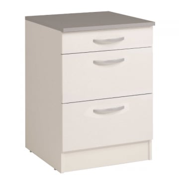 Onderkast Eko 60x60 met 3 lades - wit 