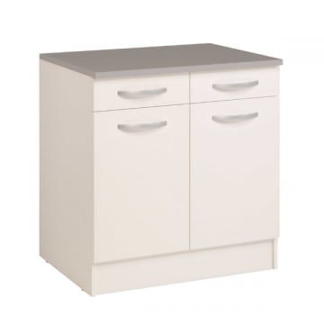 Onderkast Eko 80cm 2 deuren & 2 lades - wit 