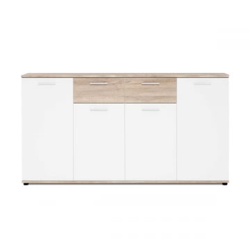 Dressoir Jakob 160cm 4 deuren & 2 lades - sonoma eik/wit