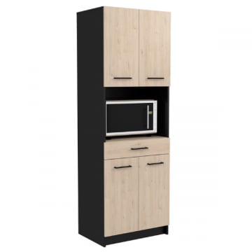 Kast Item 60x43x177cm 4 deuren & 1 lade - eik/zwart