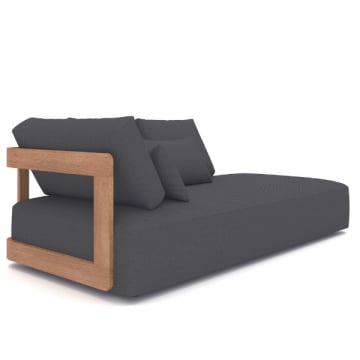 Ligbank tuin Raphael | 100 x 208 x 58 cm | Zwart