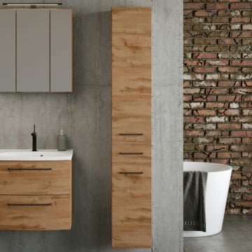 Kolomkast Malvo 30cm 2 deuren & 1 lade - eik/zwart