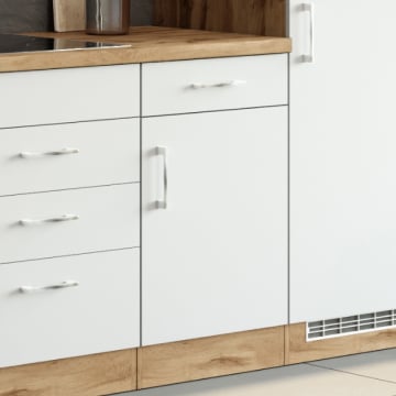 Keukenkast Sorrella 50cm 1 deur & 1 lade - wit/eik