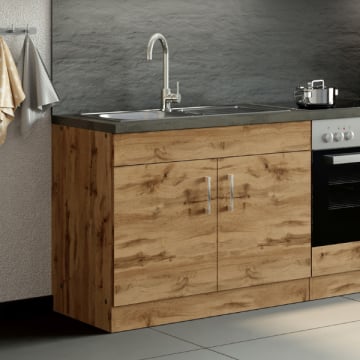 Gootsteenkast Sorrella 100cm 2 deuren - eik/beton