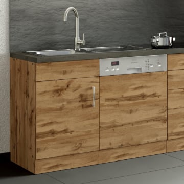 Gootsteenkast Sorrella 110cm voor vaatwasser 1 deur - eik/beton