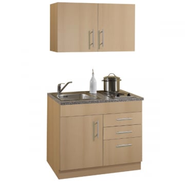Kitchenette Toto 100cm met kookplaat - beuk/marmer