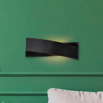 Lampana Wandlamp | Metalen Behuizing | Zwart | 10cm Kap | 31x10x11cm