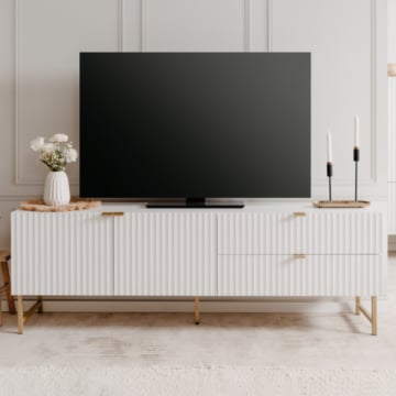 Tv-meubel Edith-wit/goud