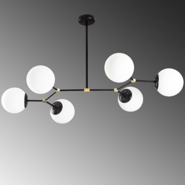 Opviq Kroonluchter | IJzeren Behuizing | Glazen Kap | 100 x 58 cm