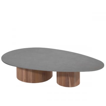 Salontafel voor buiten Viola 140x90cm - teak/donkergrijs