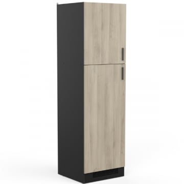 Keukenkast voor koelkast Romanie 60 cm 2 draaideuren en 2 legplanken-Kronberg eik/matzwart