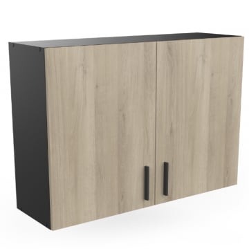 Hangkast Romanie 100 cm 2 draaideuren en 1 legplank-Kronberg eik/matzwart