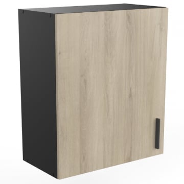 Hangkast Romanie 60 cm 1 draaideur en 1 legplank-Kronberg eik/matzwart