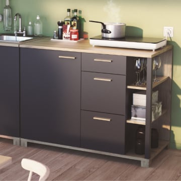 Gootsteenonderkast Arlette 120 cm-Kronberg eik/matzwart