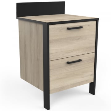 Onderkast Chivaya 64,30 cm, 2 lades-Kronberg eik/matzwart