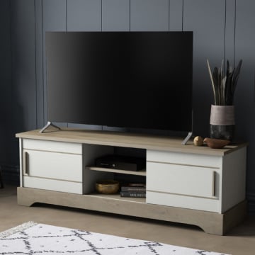 Tv-meubel Charme-Kronberg eik/structuurwit