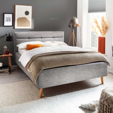 Bed Laika 140x200cm met opbergruimte - grijs