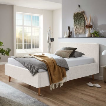 Bed Dalila 140x200cm teddystof - Wit