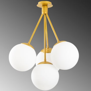Opviq Kroonluchter | METAL BODY Glazen Kap | 57cm Diameter | 66cm Hoogte | IP20