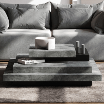 Salontafel Selena 110x110 - beton/zwart