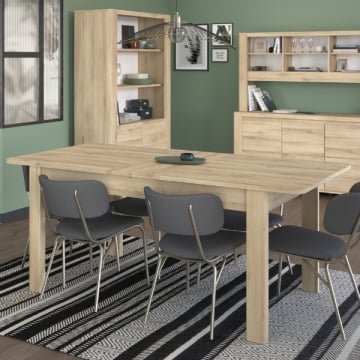 Verlengbare eettafel Portland | 161 x 90 x 78 cm | Oak-design