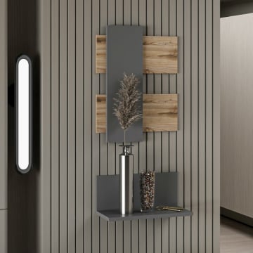 Compact dressoir Woody Fashion - 22x45x20 cm - Eik/antraciet 