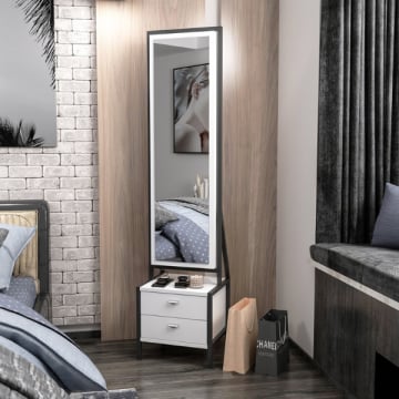 Make-up tafel Woody Fashion - 35x41x170 cm - Wit 