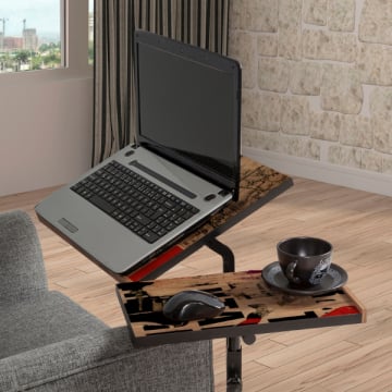 Laptopstandaard Saffier - 67x45x87 cm - Atlantic Pine/zwart