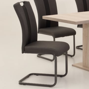 Eetkamerstoel Ambre-antraciet/zwart