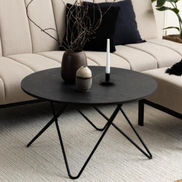 Ronde Salontafel Wyre - Ø80x45 cm - zwart marmerlook