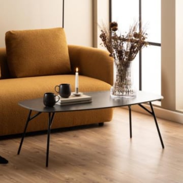 Salontafel Caracas 120x60x41 cm - keramiek - zwart