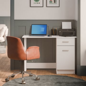 Bureau Osiris - 448x108,40x75 cm - Wit/spaanplaat 