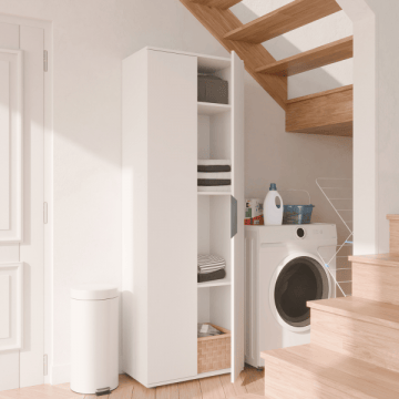 Opbergkast Oberion - 350x60,50x180 cm - Wit/spaanplaat 