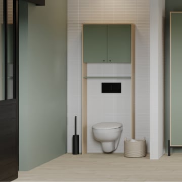 Toilet-bovenkast Elisa - 19,50x63,80x186 cm - Mintgroen/spaanplaat