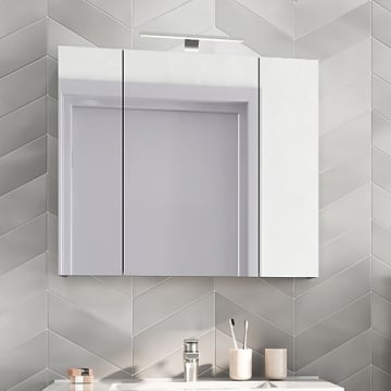 Spiegelkast Arcadia met 3 deuren - met ledverlichting - grafietgrijs