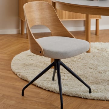 Draaibare eetkamerstoel Lucy - beige/eikfineer