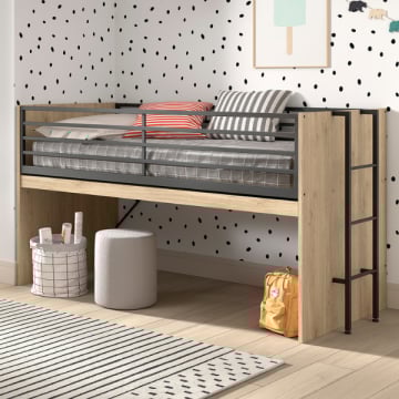 Halfhoogslaper Sammie 90x200cm - met bureau - eikdecor