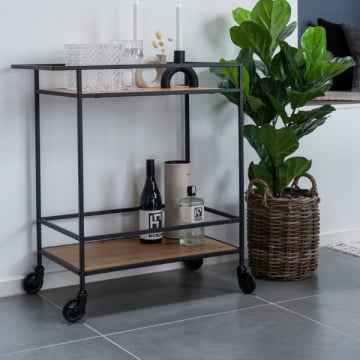 Vita Barkar - Natuurlijk eiken met zwart frame.